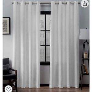 Exclusive Home Loha Linen Grommet Top Curtain Panel Pair, 84"x54", Winter White